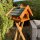 DARLUX handgefertigtes rechteckiges Vogel Futter Haus L Vogelhaus mit Ständer für den Balkon oder Garten in Braun/Grün